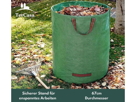 TerCasa Sac à végétaux, 272 litres, en polypropylène, vert