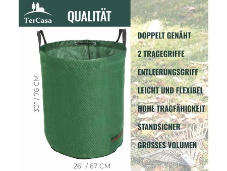 TerCasa Sac à végétaux, 272 litres, en polypropylène, vert