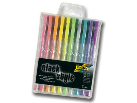folia Stylo gel PASTELL, couleurs assorties, étui de 10
