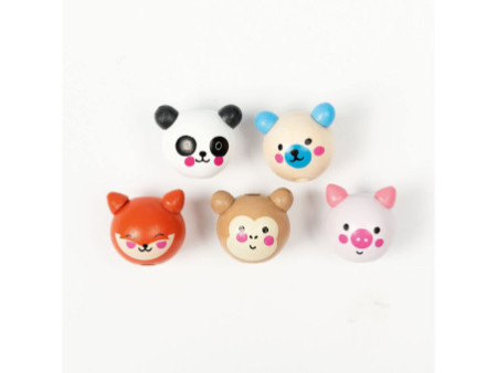 folia Perles en bois CUTE ANIMALS, rond