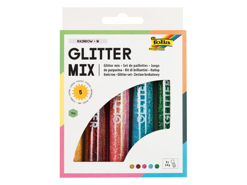 folia Set de paillettes 'Rainbow', 5 tubes de 14 g