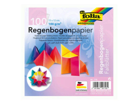 folia Papier à plier Arc-en-ciel, 150 x 150 mm, 100 g/m2