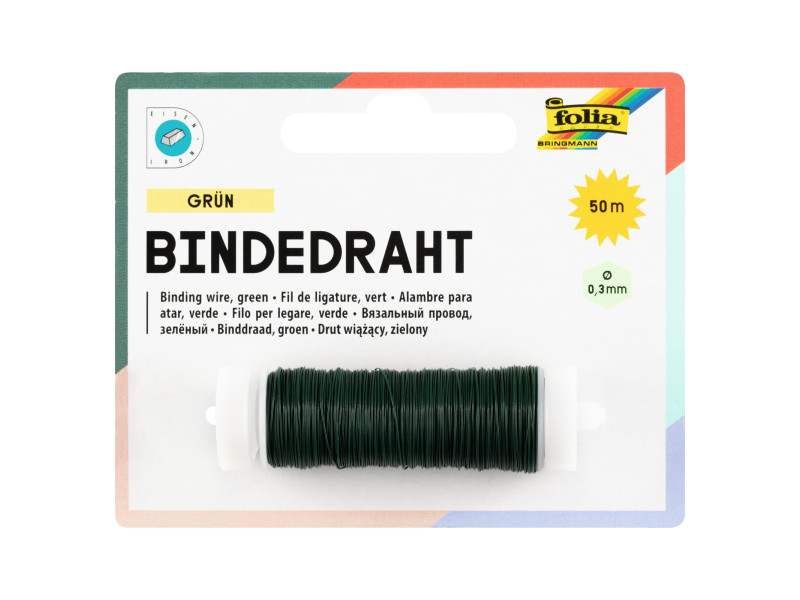 folia Fil de fer, 0,3 mm x 50 m, en fer, vert