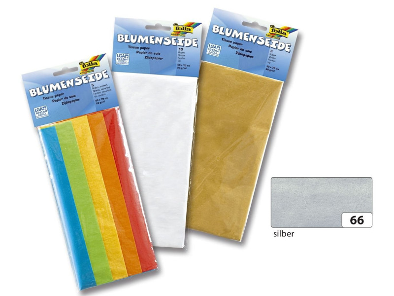 folia Papier de soie, (L)500 x (H)700 mm, argent