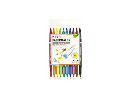 folia Feutre double de coloriage 2 en 1, étui de 10