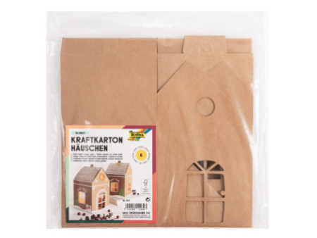folia Maisonnette en carton kraft, 110 x 110 x 190 mm