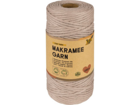 folia Fil de macramé COZY TAUPE, longueur: 100 m