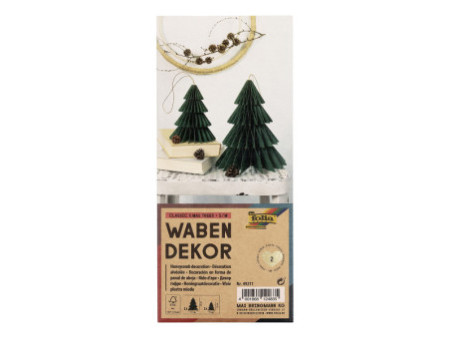folia Décoration alvéolée CLASSIC XMAS TREE, set de 2
