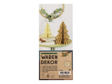 folia Décoration alvéolée HYGGE XMAS TREES, set de 2, S/M