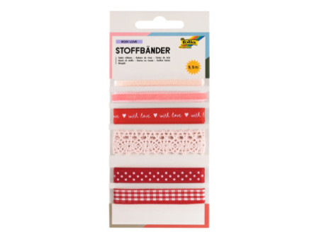 folia Ruban en tissu set 'Rosy Love', longueur totale: 5,5 m