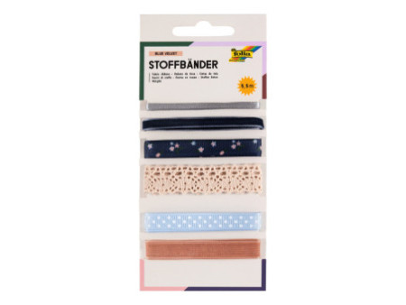 folia Ruban en tissu set Blue Velvet, longueur totale: 5,5 m