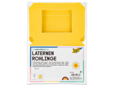 folia Pièces en carton pour mini lanterne, jaune