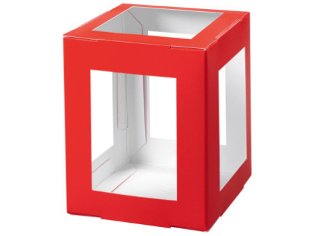 folia Pièces en carton pour mini lanterne, rouge