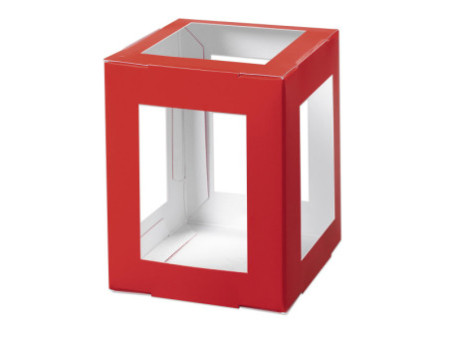 folia Pièces en carton pour lanterne, 135x135x180 mm, rouge