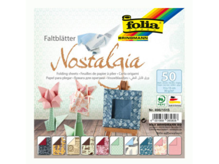 folia Papier à plier 'Nostalgia', 150 x 150 mm, 50 feuilles