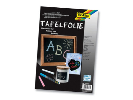 folia Film à tableau noir/ardoise en PVC, 230 x 330 mm, noir