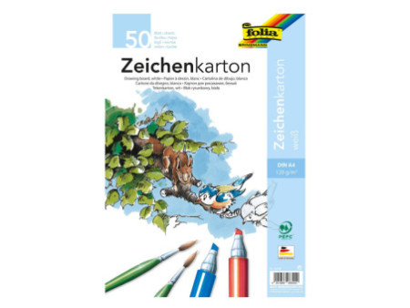 folia Papier à dessin, A4, 120 g/m2, blanc
