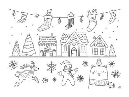folia Modèle de décoration pour fenêtres 'COSY WINTER'