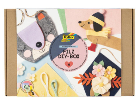 folia Boîte DIY en feutre Rainbow Edition, 36 pièces