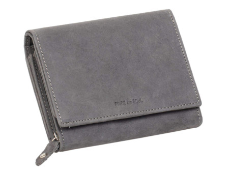 PRIDE&SOUL Portefeuille pour dames RFID, en cuir, gris
