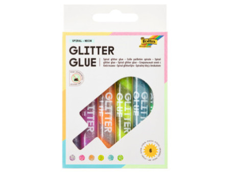 folia Colle pailletée 'Glitterglue SPIRAL NEON', assortie