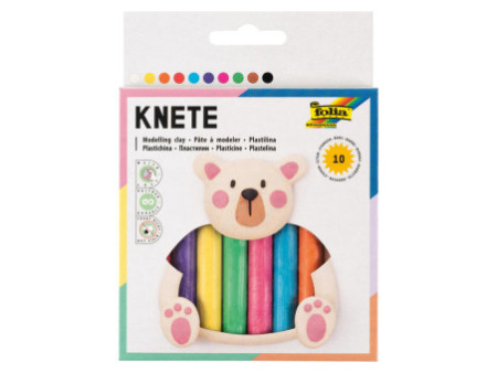 folia Pâte à modeler pour enfants, 10 bâtons, assorti