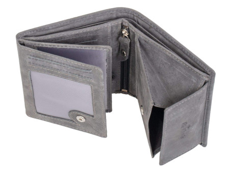 PRIDE&SOUL Portefeuille RFID, format portrait, cuir, gris