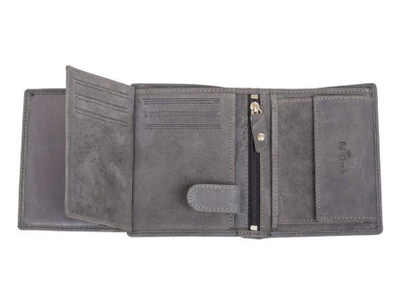 PRIDE&SOUL Portefeuille RFID, format portrait, cuir, gris