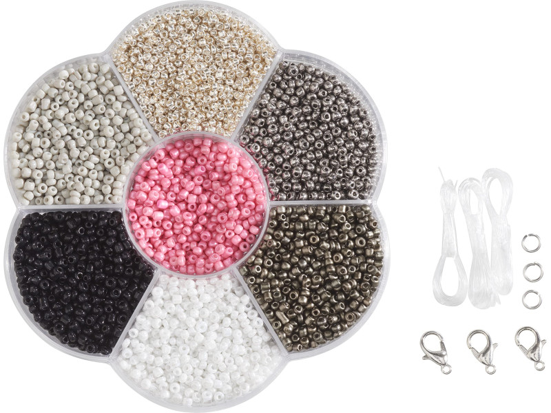 folia Set de perles de rocaille ARGENT