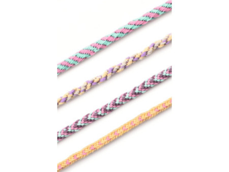 folia Kumihimo Set de bracelets PASTEL RAINBOW, 16 pièces