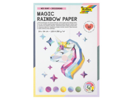 folia Bloc de papier arc-en-ciel MAGIC RAINBOW, 240 x 340 mm