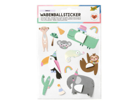 folia Sticker boule en papier JUNGLE