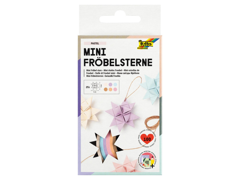 folia Bandes de papier PASTEL pour mini étoiles de Froebel