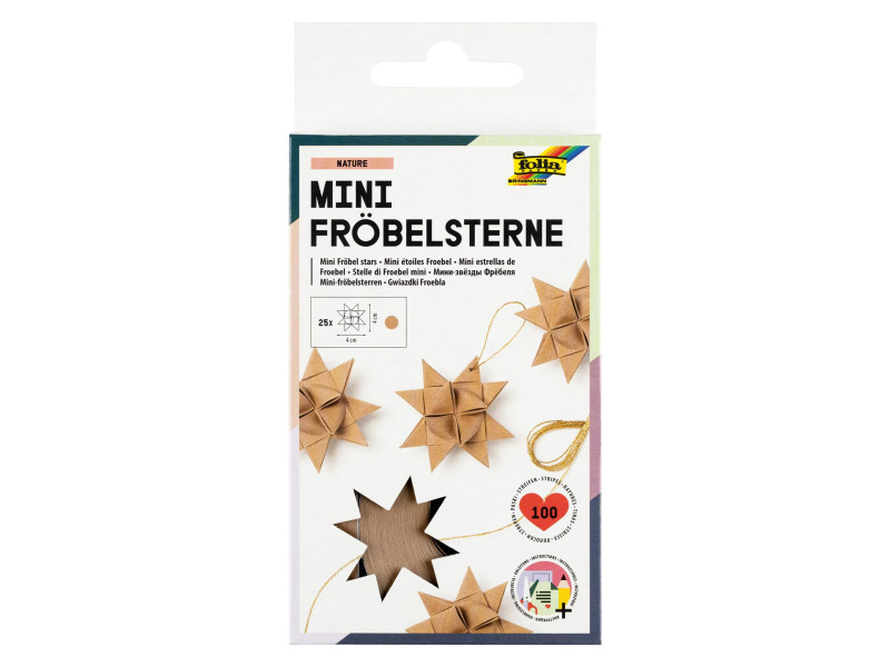 folia Bandes de papier NATURE pour mini étoiles de Froebel