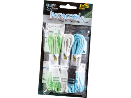 folia Set paracorde 'GLOW IN THE DARK', couleurs assorties