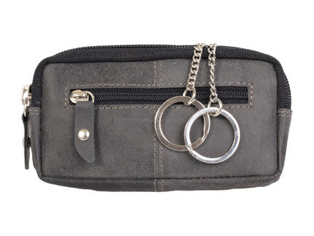 PRIDE&SOUL Etui porte-clés RFID, en cuir, gris