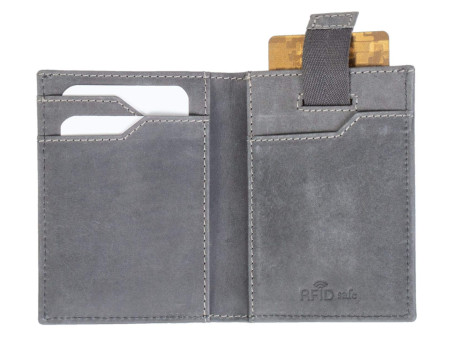 PRIDE&SOUL Porte-cartes de crédit, RFID, en cuir, gris