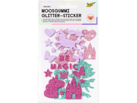 folia Sticker pailleté en caoutchouc mousse 'Unicorn'