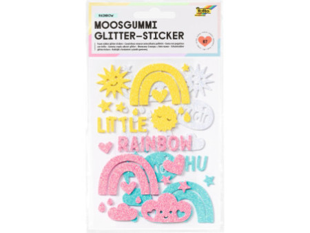 folia Sticker pailleté en caoutchouc mousse 'Rainbow'