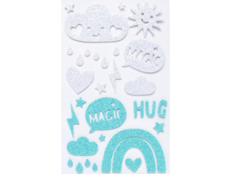 folia Sticker pailleté en caoutchouc mousse 'Rainbow'
