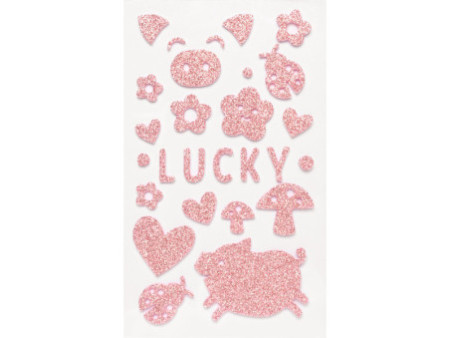 folia Sticker pailleté en caoutchouc mousse 'Lucky'