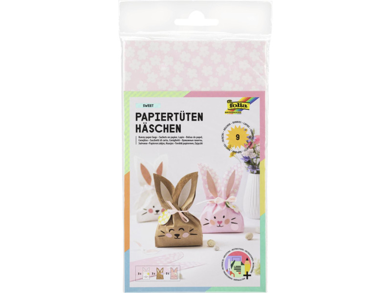 folia Set de sachets en papier 'Lapin SWEET', assorti