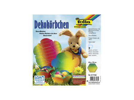 folia Panier déco en carton arc-en-ciel, diamètre: 150 mm