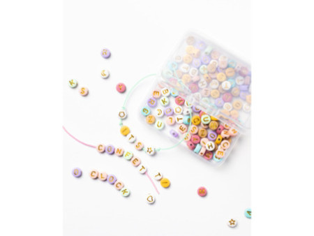 folia Mélange de perles avec caractères d'imprimerie PASTEL