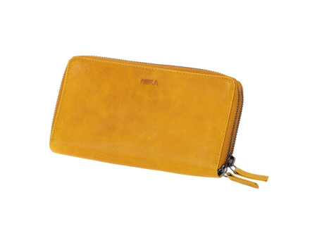 MIKA Portefeuille pour dames, en cuir, couleur : jaune