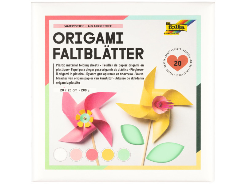 folia Feuille pour origami, en plastique, 200 x 200 mm