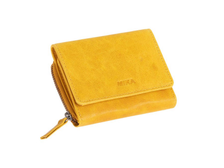 MIKA Portefeuille pour dames, en cuir, couleur : jaune