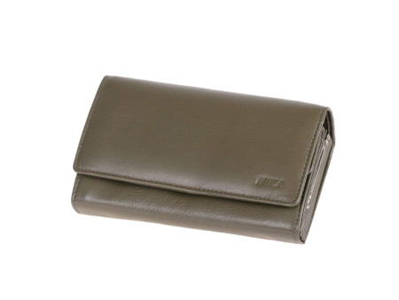 MIKA Portefeuille pour dames, en cuir, couleur : vert