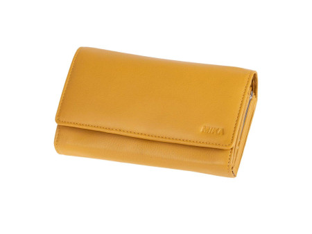 MIKA Portefeuille pour dames, en cuir, couleur : jaune