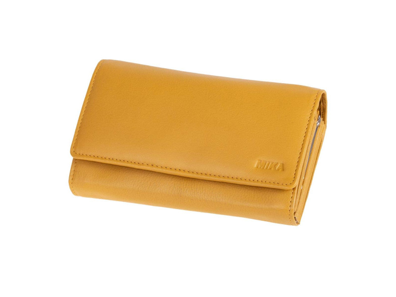 MIKA Portefeuille pour dames, en cuir, couleur : jaune